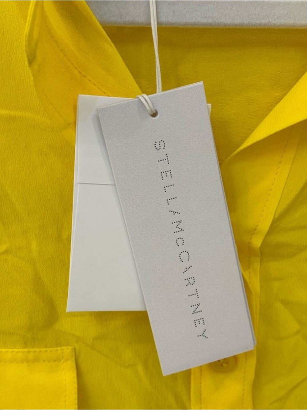 $690 NWT Stella McCartney Yellow Collarless Button Placket Blouse - Picture 8 of 8
